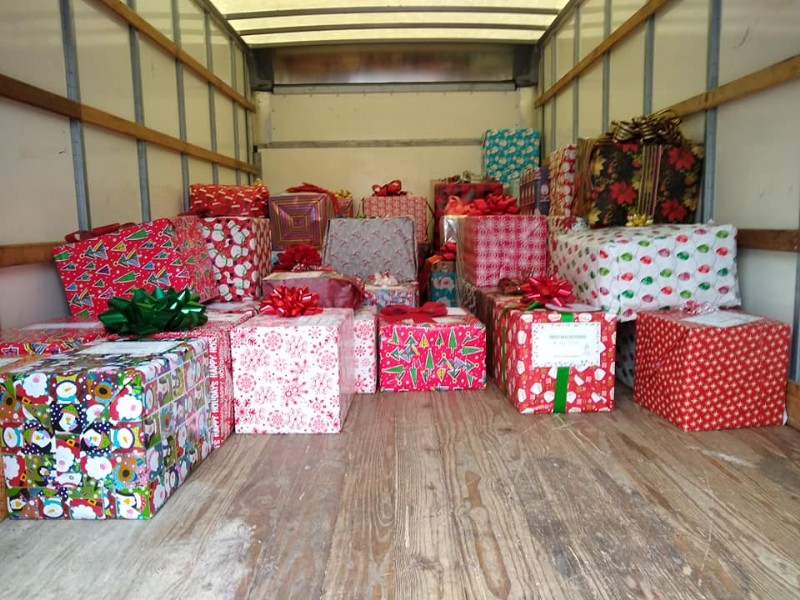 Christmas Boxes on the truck for delivery